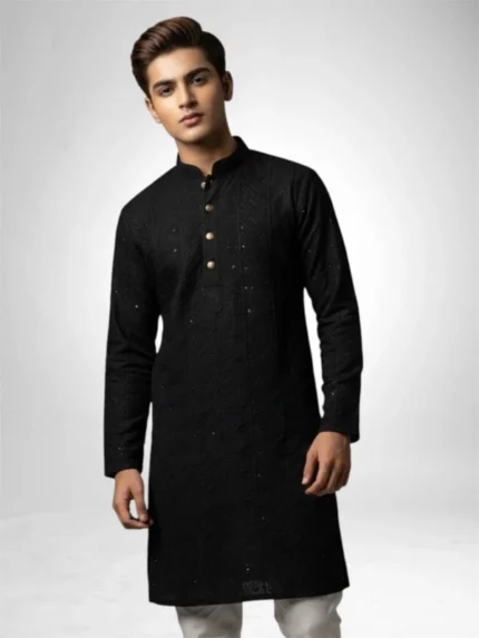 Black Chikankari Kurta Pajama