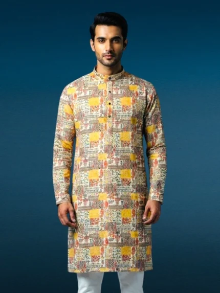 Printed Chikankari Kurta Pajama