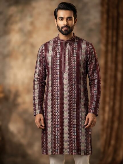 Maroon Designer Kurta